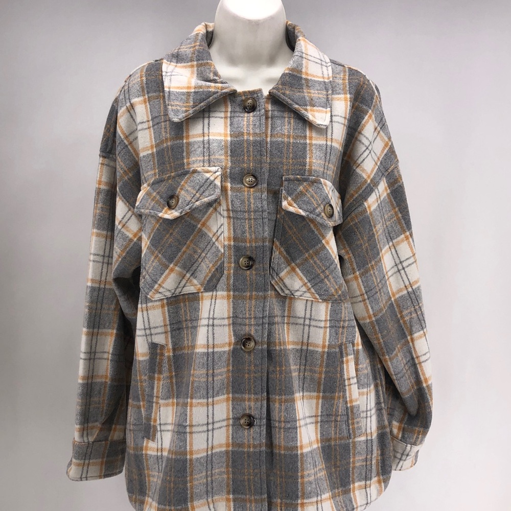 New In Front Button Multi-Colored Plaid Jacket Si… - image 2